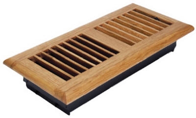 4 x 12-Inch Oak Louvered Hardwood Floor Register
