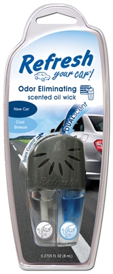 Car Air Freshener, Vent Clip, Adjustable Oil Wick With New Car/Cool Breeze Scents