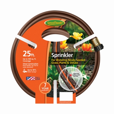 Sprinkler Hose, Twin-Tube, Brown Vinyl, 25-Ft.