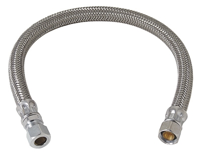 Faucet Water Supply Line, Pigtail, 3/8 Compression x 3/8 Compression x 12-In.