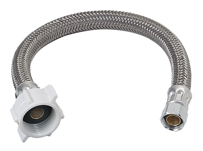 Toilet Water Supply Line, 3/8 Compression x 7/8 Fill Valve x 9-In.