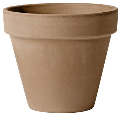 Terra Cotta Clay Pot, Standard, Moka Chocolate Brown, 8.3-D. x 7.9-H.