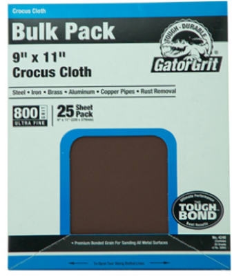 Crocus Clot, 800-Grit, 9 x 11-In., 25-Ct.
