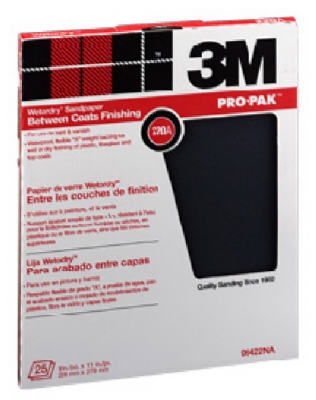 Silicon Carbide Sandpaper, 400-Grit, 9 x 11-In., 25-Ct.