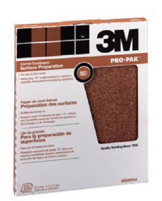 25-Count 9 x 11-Inch Very Fine 180-Grit Garnet Sandpaper