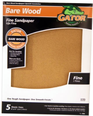 Sandpaper, Garnet Fine 150-Grit, 9 x 11-In., 5-Pk.