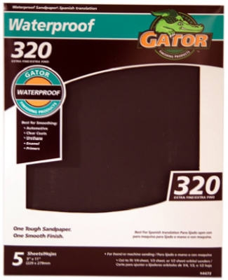 Sandpaper, Extra Fine 320-Grit, 9 x 11-In., 5-Pk.