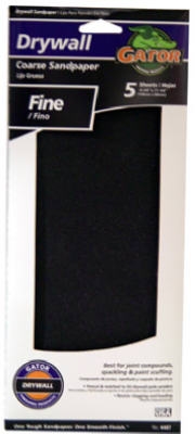 Drywall Paper, Fine 100 Grit, 4.25 x 11.25-In., 5-Pk.