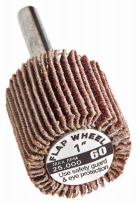 Mounted Flap Wheel, 1 x 1-In., 60-Grit