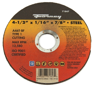 Cutting Wheel, Type 1, 4.5 x 1/16-In.