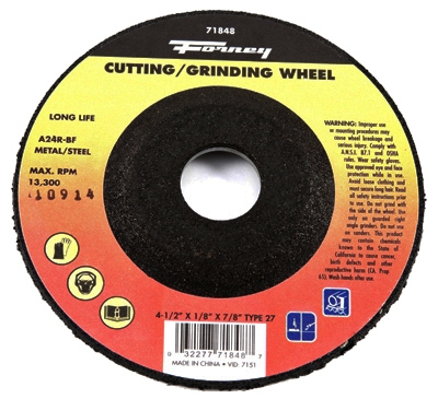 Grinding Wheel, Type 27, 4.5 x 1/8-In.