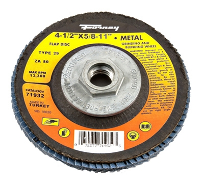 Jumbo Blue Zirconia Flap Disc, Type 29, 80-Grit, 4.5-In.