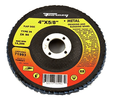 Blue Zirconia Flap Disc, Type 29, 80-Grit, 4-In.