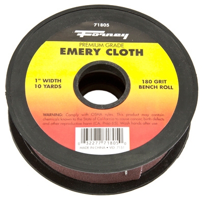 Emery Cloth Bench Roll, 180-Grit, 1-In. x 10-Yard
