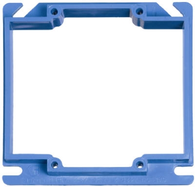 4-Inch Square 2-Gang PVC Box Cover With 1/2 inch Rise