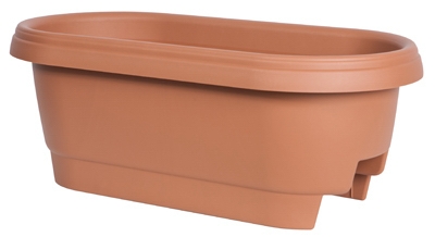 Deck Rail Planter, Clay, 24-In.