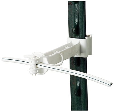 Electric Fence T-Post Offset Insulator, White, 5-In., 20-Pk.