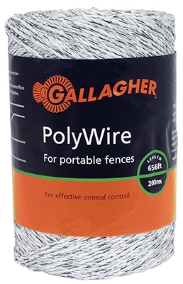 Electric Fence Polywire, Ultra White, 1/16-In. x 656-Ft.