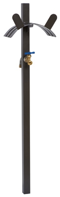 Hose Hanger With Faucet, Freestanding, Steel, Holds 150-Ft.