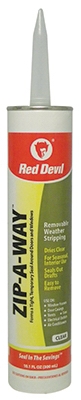 Zip-A-Way Removable Weather Stripping Caulk, Clear, 10.1-Oz.