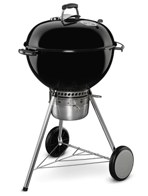 Master Touch Charcoal Grill w/ Gourmet BBQ Grate, Black,  22-In.