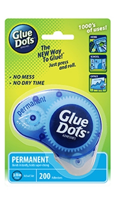 Permanent Adhesive Dispenser, 3/8-In., 200-Ct.