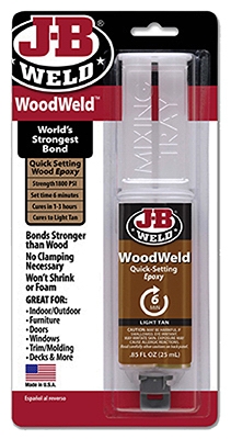 Quick Setting Wood Epoxy Syringe, 25 ml.