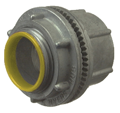 Conduit Hub, Indoor/Outdoor, Watertight, Zinc, 1.25-In.