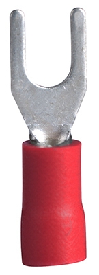 TERMINAL, SPADE, 22-16 AWG, STUD SIZE 4-6, RED