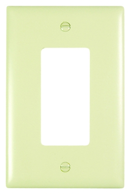 Wall Plate, Junior Jumbo, 1-Gang Decorator, Ivory Nylon