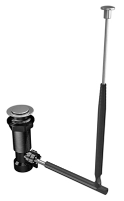 Lavatory Drain & Stopper, Fits Metal Drain Body, Chrome