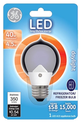 LED Appliance Bulb, A15 Shape, Daylight, 350 Lumens, 4.5-Watts