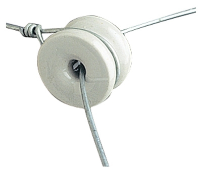 Electric Fence Insulator, Porcelain Doughnut, 1.5-In., 10-Pk.