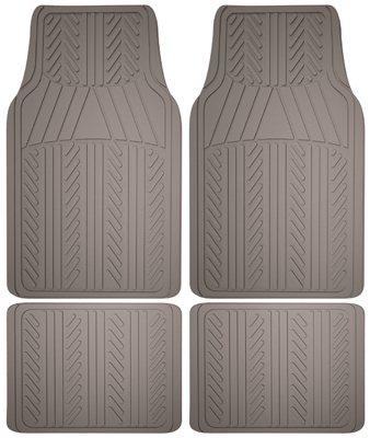 Auto Floor Mats, Gray Rubber, 4-Pc.
