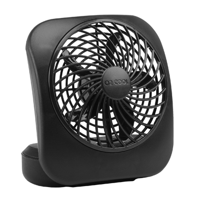 Portable Fan, 2-Speed, Black, 5-In.