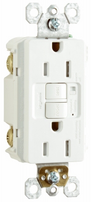 GFCI Receptacle, 15A, White