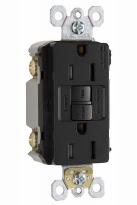 GFCI Receptacle, 15A, Black