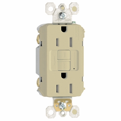 GFCI Receptacle, 15A, Ivory