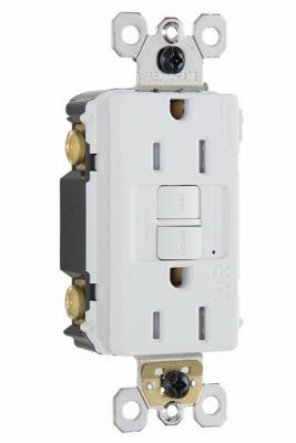 GFCI Receptacle, 15A, White
