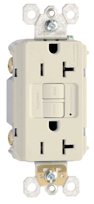 GFCI Outlet, Heavy Duty, 20A, Almond