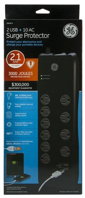 2-USB / 10-Outlet Surge Protector