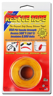 Rescue Silicone Tape, Self-Fusing, Yellow, 1-In. x 12-Ft.