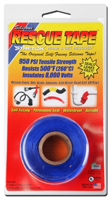 Rescue Silicone Tape, Self-Fusing, Blue, 1-In. x 12-Ft.