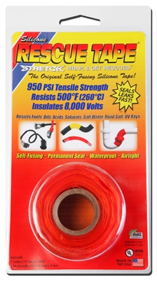 Rescue Silicone Tape, Self-Fusing, Orange, 1-In. x 12-Ft.