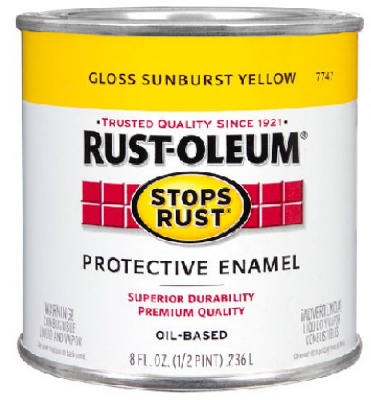 1/2-Pint Stops Rust Gloss Sunburst Yellow Oil-Based Paint