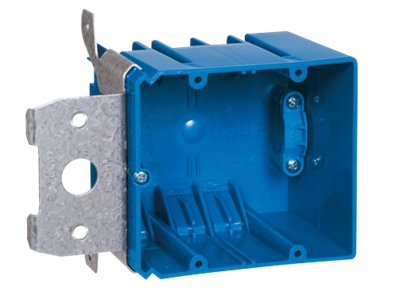 Adjust-A-Box Electrical Box With Range Knock Out, 2-Gang, Non-Metallic