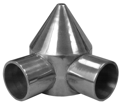 Chain Link Bullet Cap, Two Way,  Aluminum, 2-3/8-In.