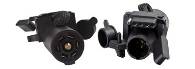 RV Trailer Connector Adapter, 7-Way to 4-Flat or 6-Round