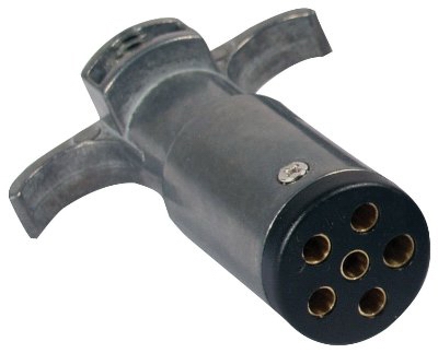 Round Pin Trailer End Connector, 6-Way