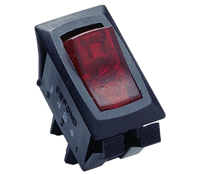Illuminated Rocker Switch, Red, 12-Amp, 125-Volt